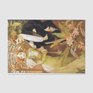 Alphonse Mucha Flirt Romantic Art Nouveau Tissuepapier