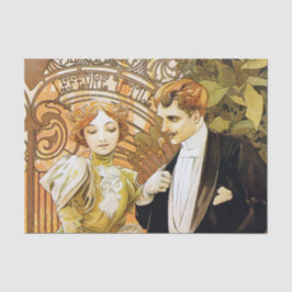 Alphonse Mucha Flirt  Romantic Art Nouveau Tissuepapier