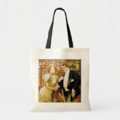 Alphonse Mucha Flirt  Romantic Art Nouveau Tote Bag (Voorkant)