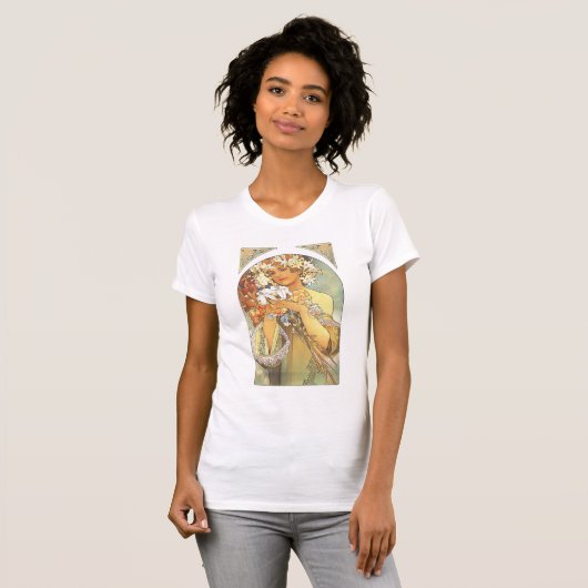 Alphonse Mucha "Flower" Art Shirt (Voorkant volledig)
