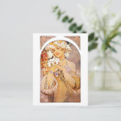 Alphonse Mucha Flower Briefkaart (Staand voorkant)