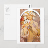 Alphonse Mucha Flower Briefkaart (Voorkant / Achterkant)