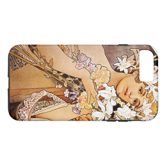 Alphonse Mucha Flower Case-Mate iPhone Case (Achterkant (Horizontaal))