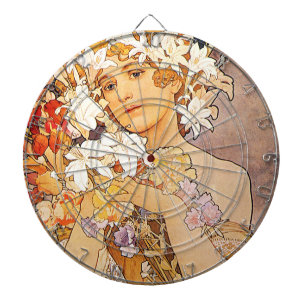 Alphonse Mucha Flower Dartbord