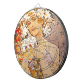 Alphonse Mucha Flower Dartbord (Voorkant Rechts)