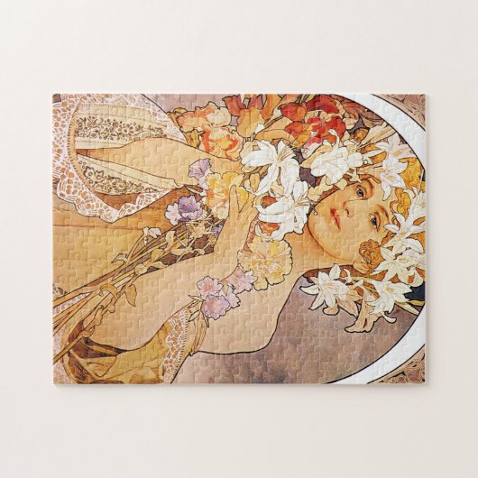 Alphonse Mucha Flower Legpuzzel (Horizontaal)