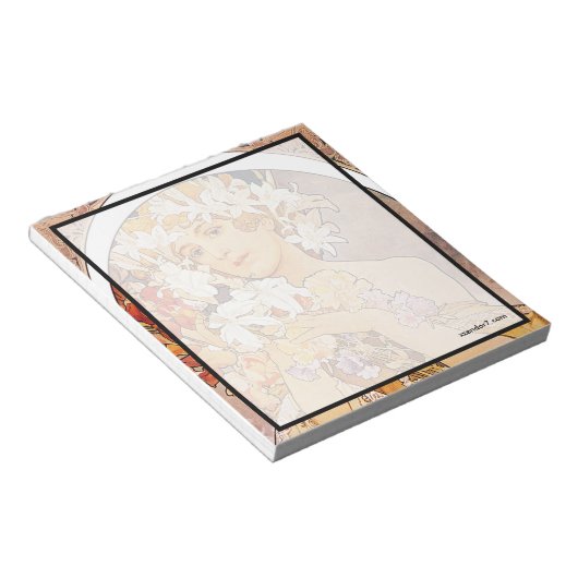 Alphonse Mucha Flower Notitieblok (Schuin)