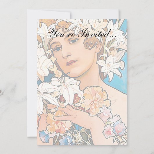 Alphonse Mucha - Flower - Retro Art Nouveau Kaart (Voorkant)