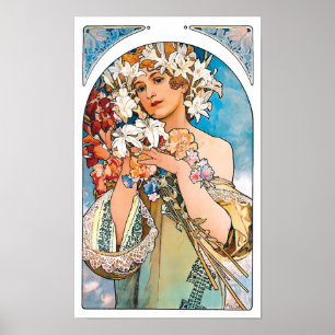 Alphonse Mucha - Flower - Retro Art Nouveau Poster