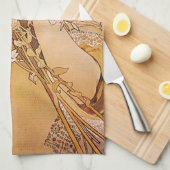 Alphonse Mucha Flower Theedoek (Quarter Fold)