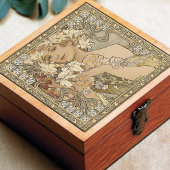 Alphonse Mucha Flowers Art Nouveau  Tegeltje