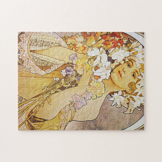 Alphonse Mucha - Flowers Legpuzzel (Horizontaal)
