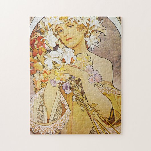 Alphonse Mucha - Flowers Legpuzzel (Verticaal)