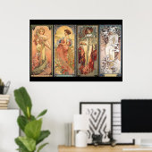 Alphonse Mucha Four Seasons Poster (Thuiskantoor)