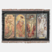 Alphonse Mucha Four Seasons Rugs Deken (Voorkant)