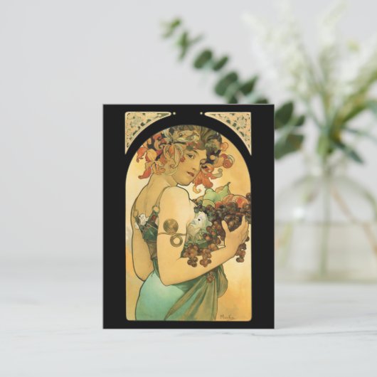 Alphonse Mucha ~ Fruit ( 1897 ) Briefkaart (Staand voorkant)