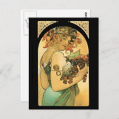 Alphonse Mucha ~ Fruit ( 1897 ) Briefkaart (Voorkant / Achterkant)