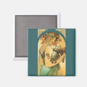 Alphonse Mucha ~ Fruit ( 1897 ) Magneet (Voorkant / Achterkant)