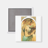 Alphonse Mucha ~ Fruit. 1897 Magneet (Voorkant / Achterkant)