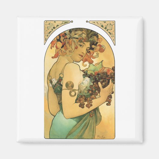 Alphonse Mucha ~ Fruit. 1897 Magneet (Voorkant)