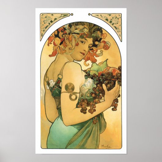 Alphonse Mucha ~ Fruit ( 1897 ) Poster (Voorkant)