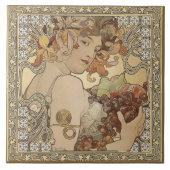 Alphonse Mucha Fruit Art Nouveau  Tegeltje (Voorkant)