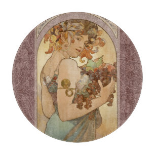 Alphonse Mucha Fruit Art Nouveau Vintage Juffrouw Snijplank