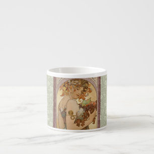 Alphonse Mucha Fruit Art Nouveau Vintage Maagd Espresso Kop