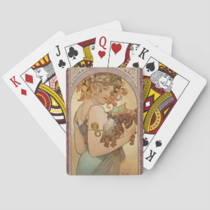 Alphonse Mucha Fruit Art Nouveau Vintage Maagd Pokerkaarten