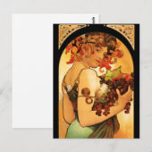 Alphonse Mucha Fruit Briefkaart (Voorkant / Achterkant)