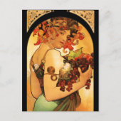 Alphonse Mucha Fruit Briefkaart (Voorkant)