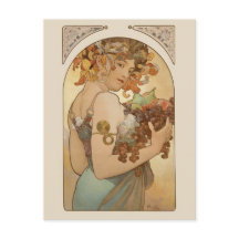 Alphonse Mucha Fruit CC0405 Art Nouveau Briefkaart