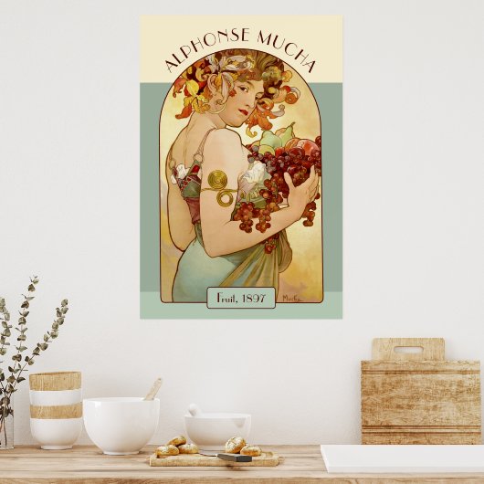 Alphonse Mucha Fruit Kitchen / Prosperous Business Poster (Keuken)