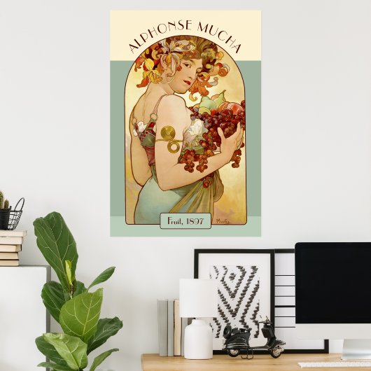 Alphonse Mucha Fruit Kitchen / Prosperous Business Poster (Thuiskantoor)