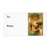Alphonse Mucha Fruit Painting Etiket (Voorkant)