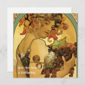 Alphonse Mucha Fruit Painting Kaart (Voorkant / Achterkant)