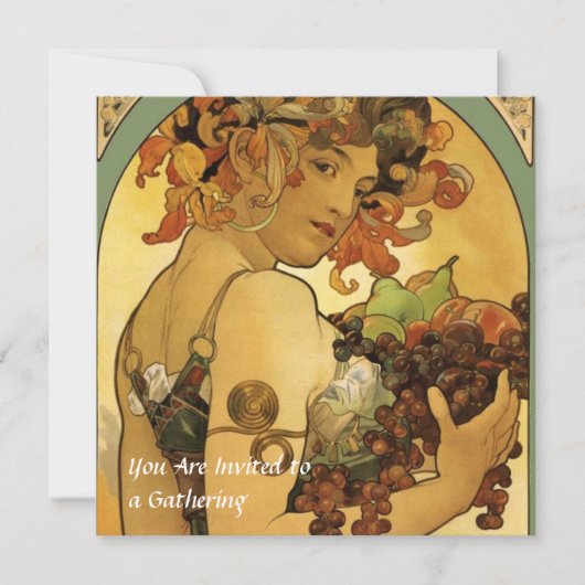 Alphonse Mucha Fruit Painting Kaart (Voorkant)