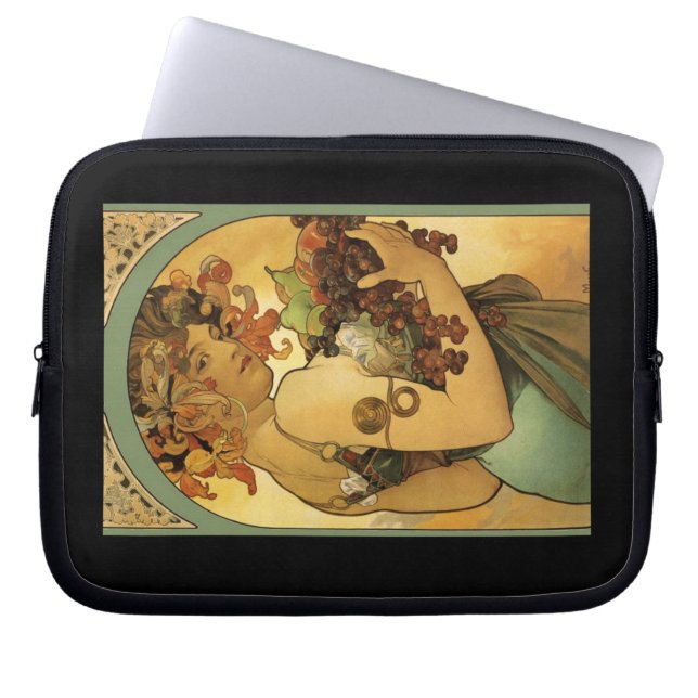Alphonse Mucha Fruit Painting Laptop Sleeve (Voorkant)