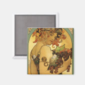 Alphonse Mucha Fruit Painting Magneet (Voorkant / Achterkant)
