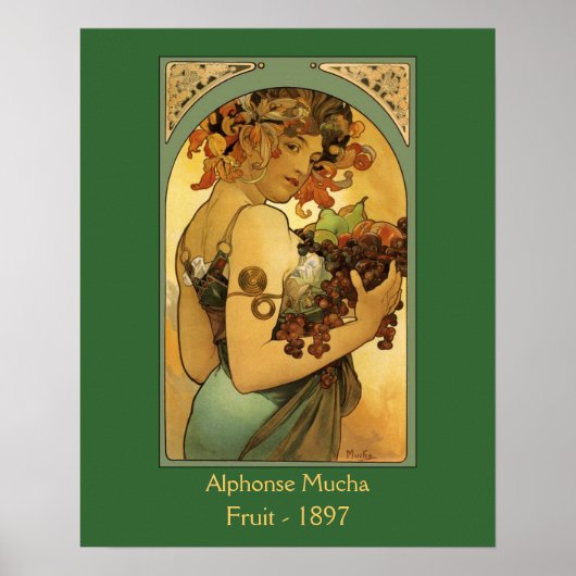 Alphonse Mucha Fruit Painting Poster (Voorkant)