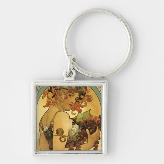 Alphonse Mucha Fruit Painting Sleutelhanger (Voorkant)