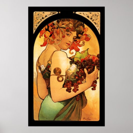 Alphonse Mucha Fruit Poster (Voorkant)