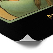 Alphonse Mucha Fruit schilderen op zwart Poster (Hoek)