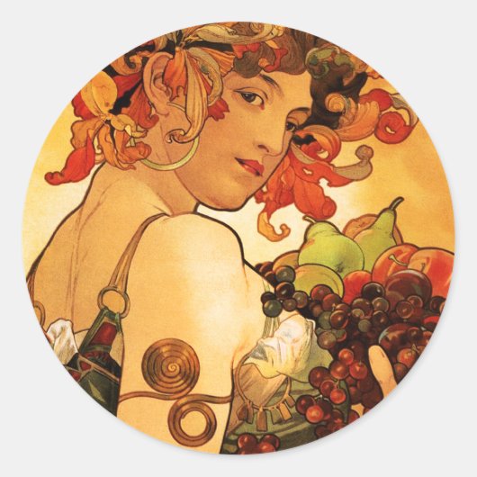 Alphonse Mucha Fruit Stickers (Voorkant)