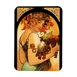Alphonse Mucha fruitmagneet Magneet