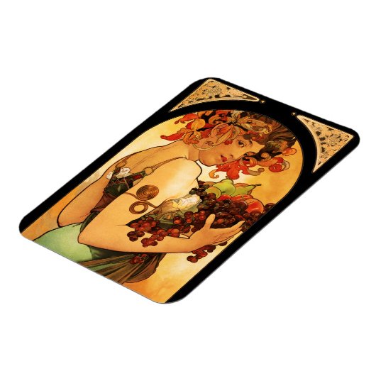 Alphonse Mucha fruitmagneet Magneet (Linkerzijde)