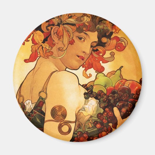 Alphonse Mucha fruitmagneet Magneet (Voorkant)