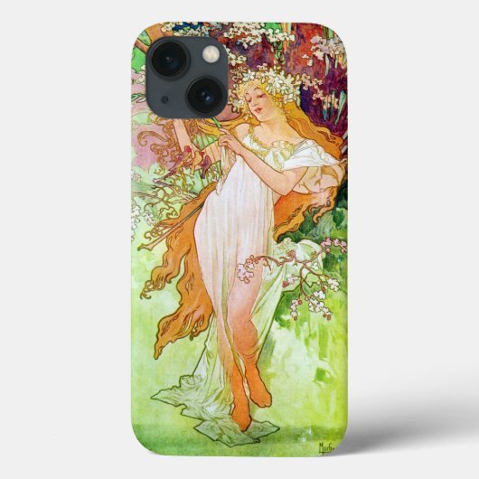 Alphonse Mucha Girl in de tuin Case-Mate iPhone Case (Achterkant)