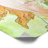 Alphonse Mucha Girl in Garden Art Nouveau Poster (Hoek)