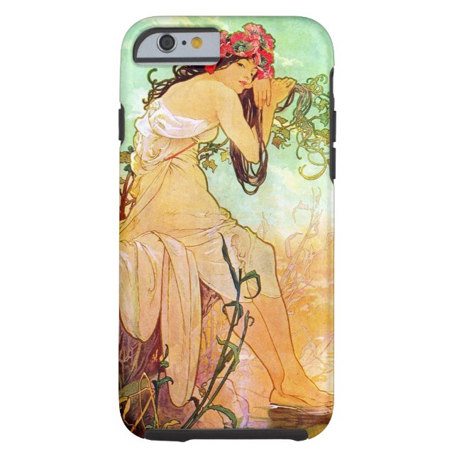 Alphonse Mucha Girl van de politie Case-Mate iPhone Case (Achterkant)
